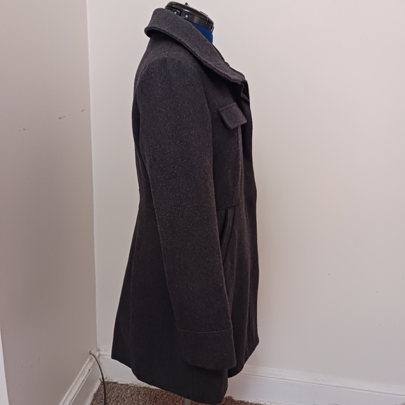 Green With Envy Womans Wool Blend Peacot Gray Sz Large Pockets Buttons - Picture 11 of 15